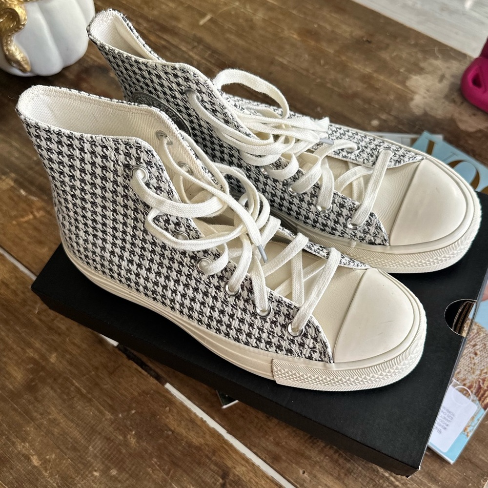 Converse All Star platform Houndstooth High-Top Sneakers